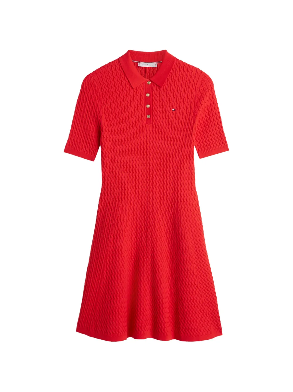 Tommy Hilfiger cable-knit polo dress - Rosso