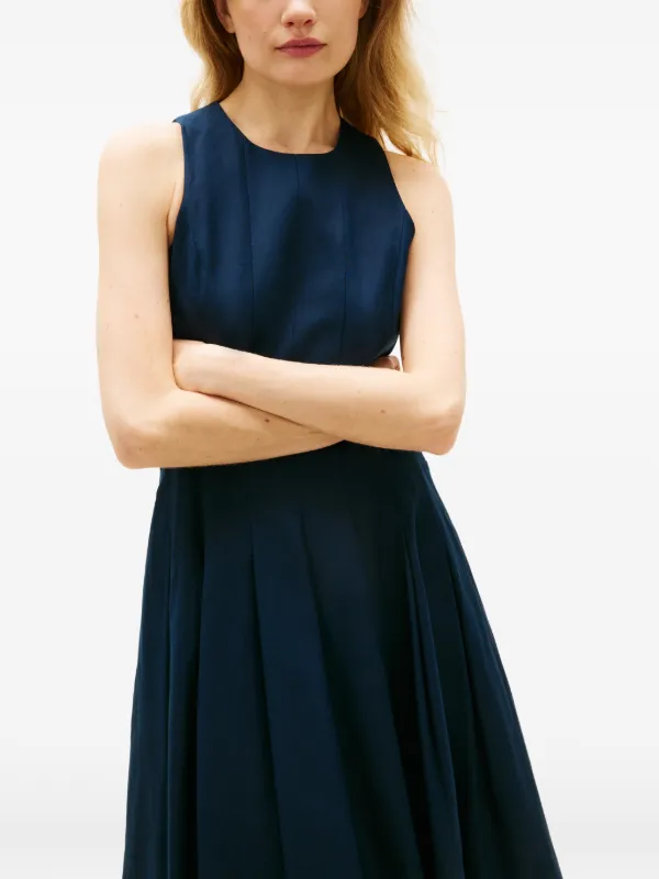 Tommy Hilfiger Pleated A-line Midi Dress - Blue Tommy Hilfiger Pleated A-line Midi Dress - Blue