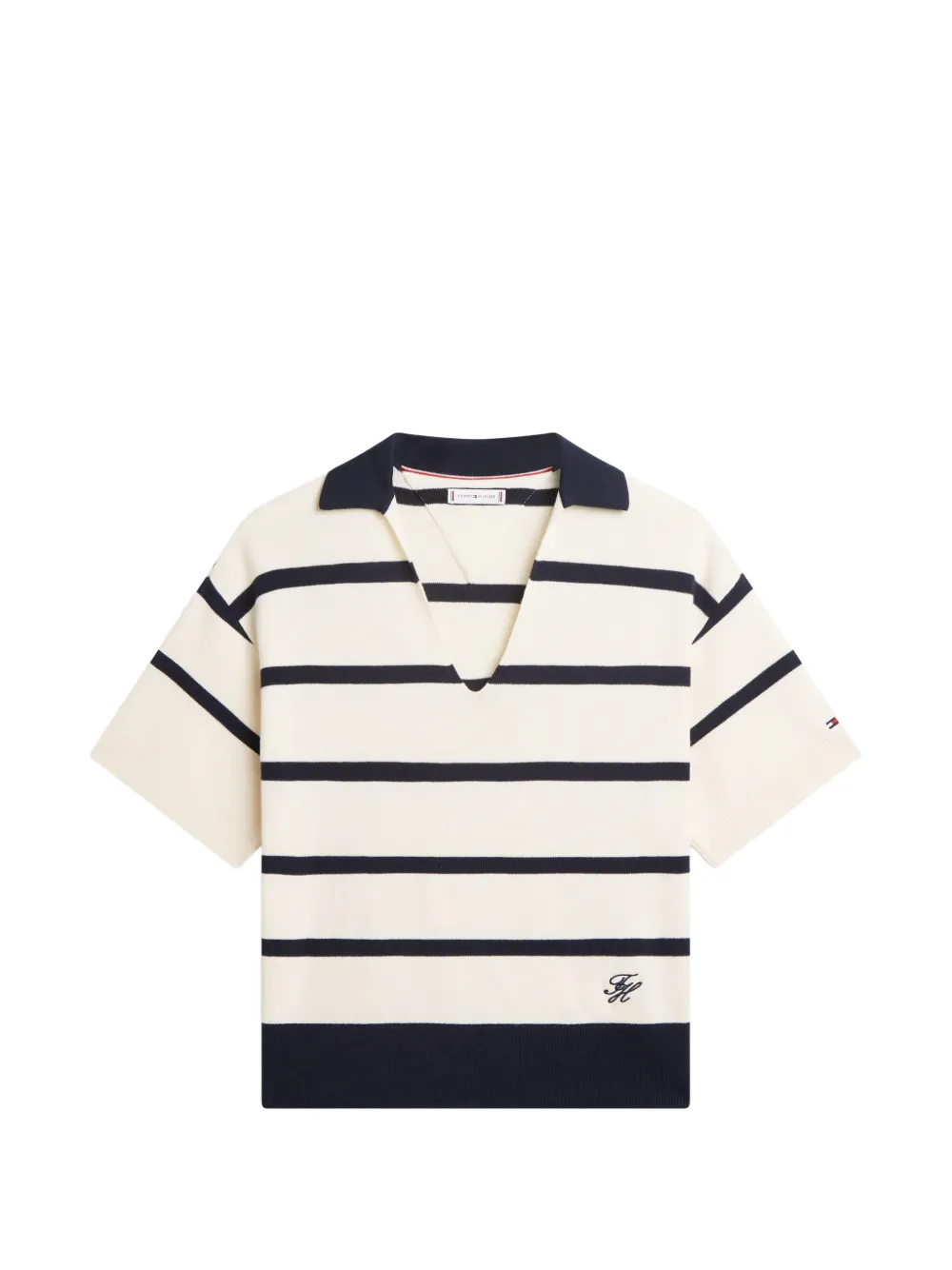 Tommy Hilfiger striped V-neck knitted top - Toni neutri