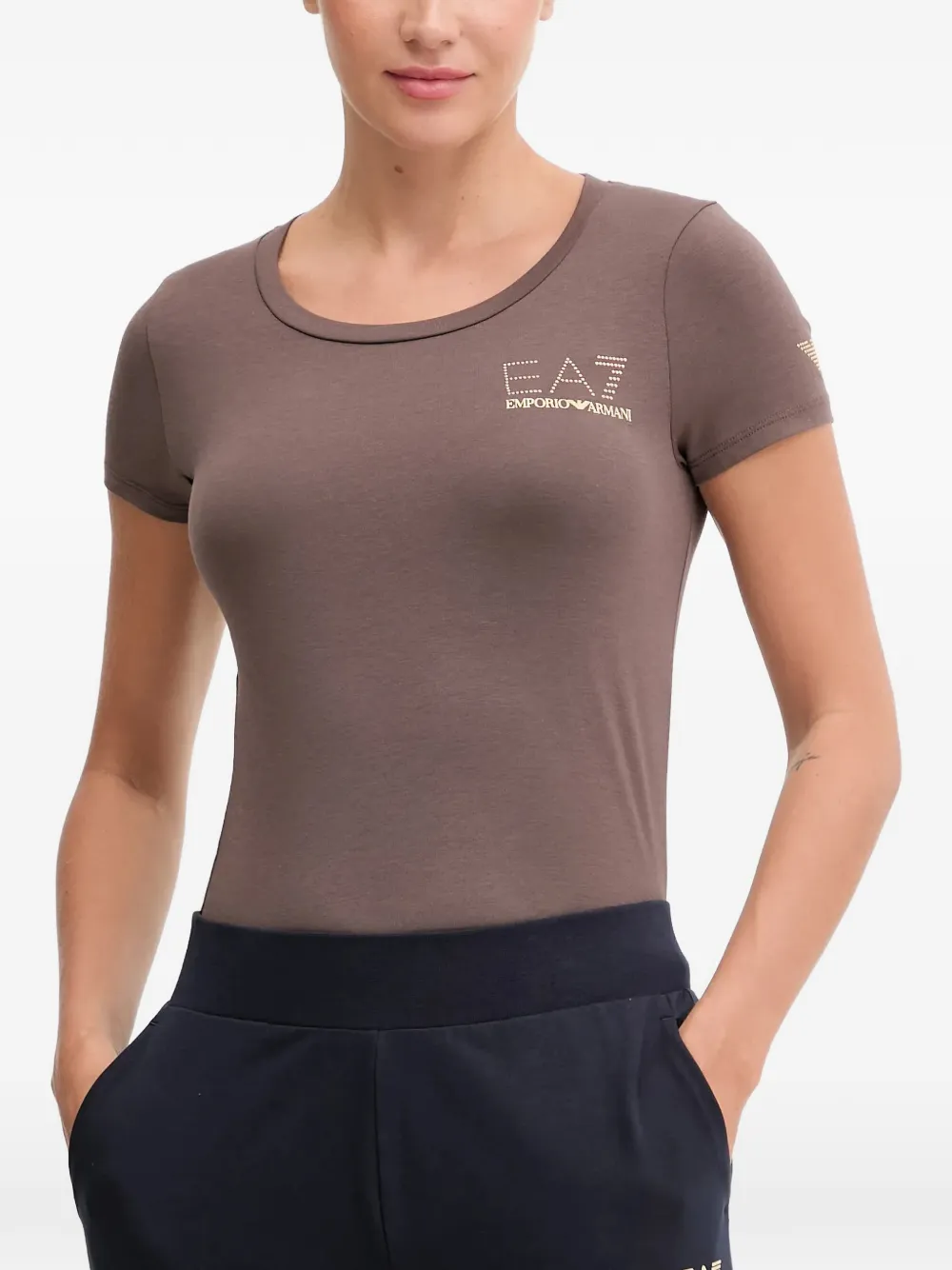 Ea7 Emporio Armani T-shirt con decorazione - Marrone