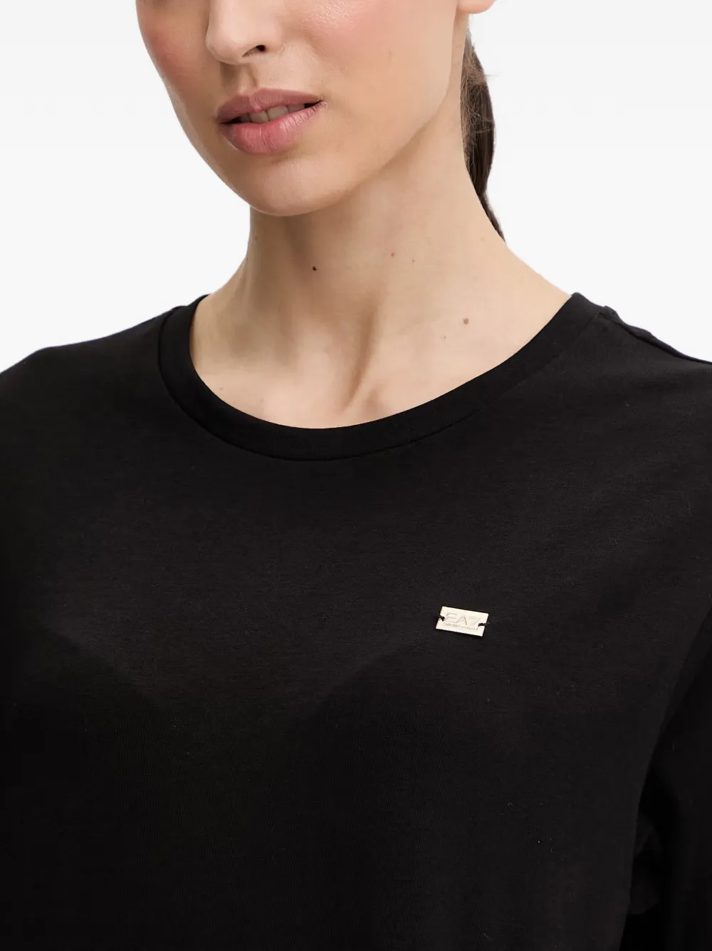 Ea7 Emporio Armani T-shirt met logoplakkaat Zwart