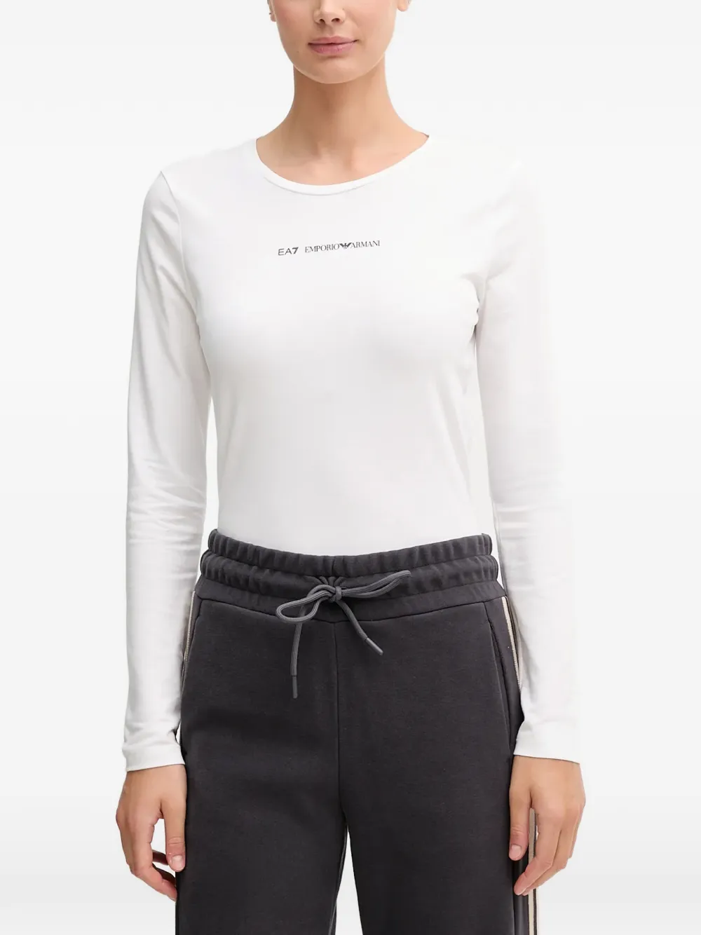 Ea7 Emporio Armani T-shirt a maniche lunghe con logo - Bianco