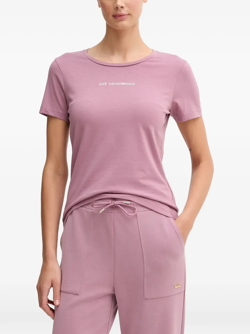 Ea7 Logo T-shirt In Purple