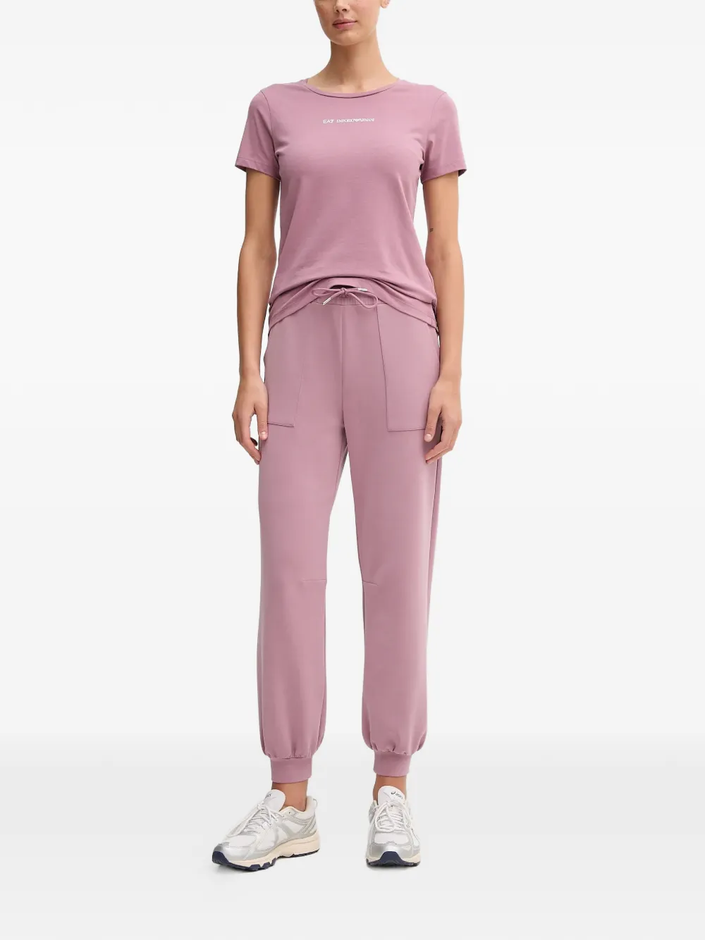 Ea7 Emporio Armani T-shirt met logo Paars
