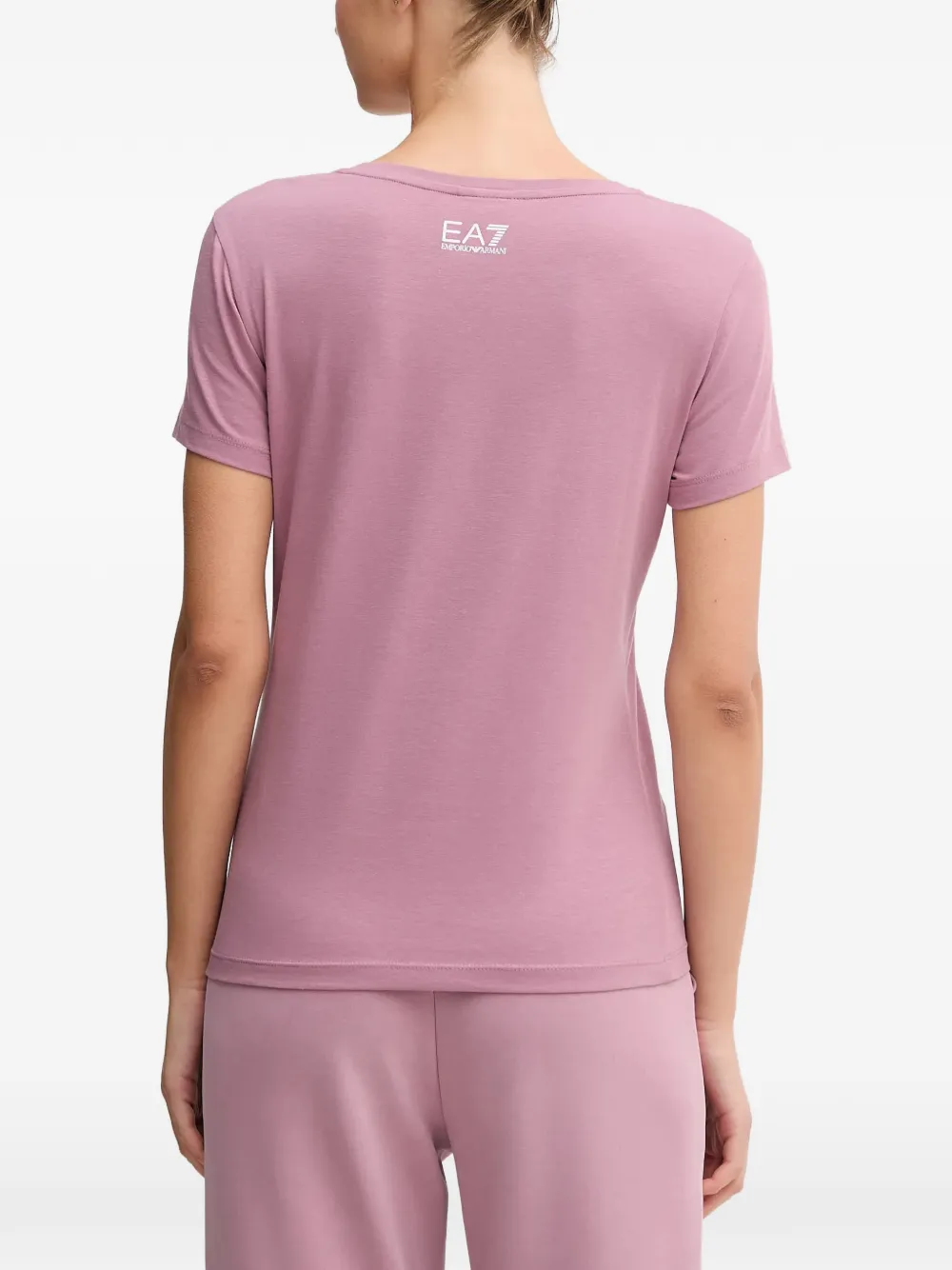 Ea7 Emporio Armani T-shirt met logo Paars