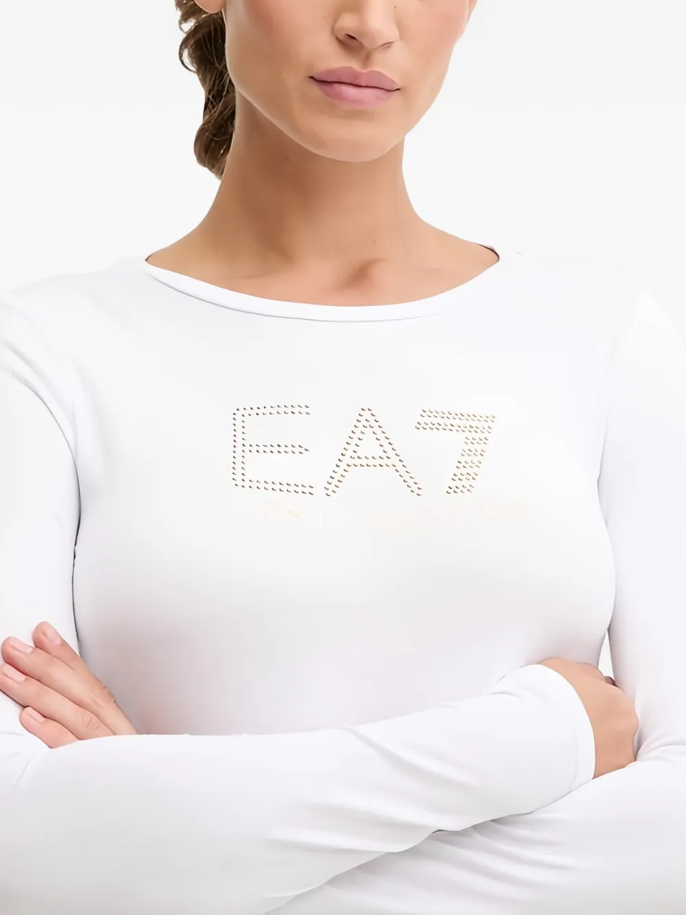 Ea7 Emporio Armani T-shirt met studs Wit