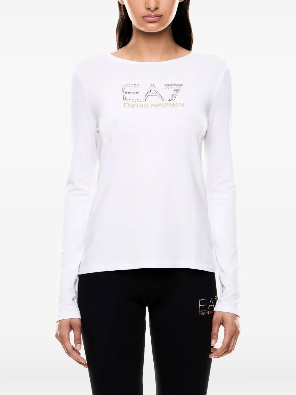 Ea7 Emporio Armani T-shirt met studs Wit