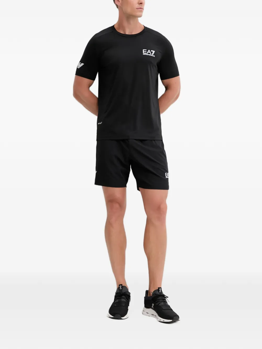 Ea7 Emporio Armani T-shirt met logo Zwart