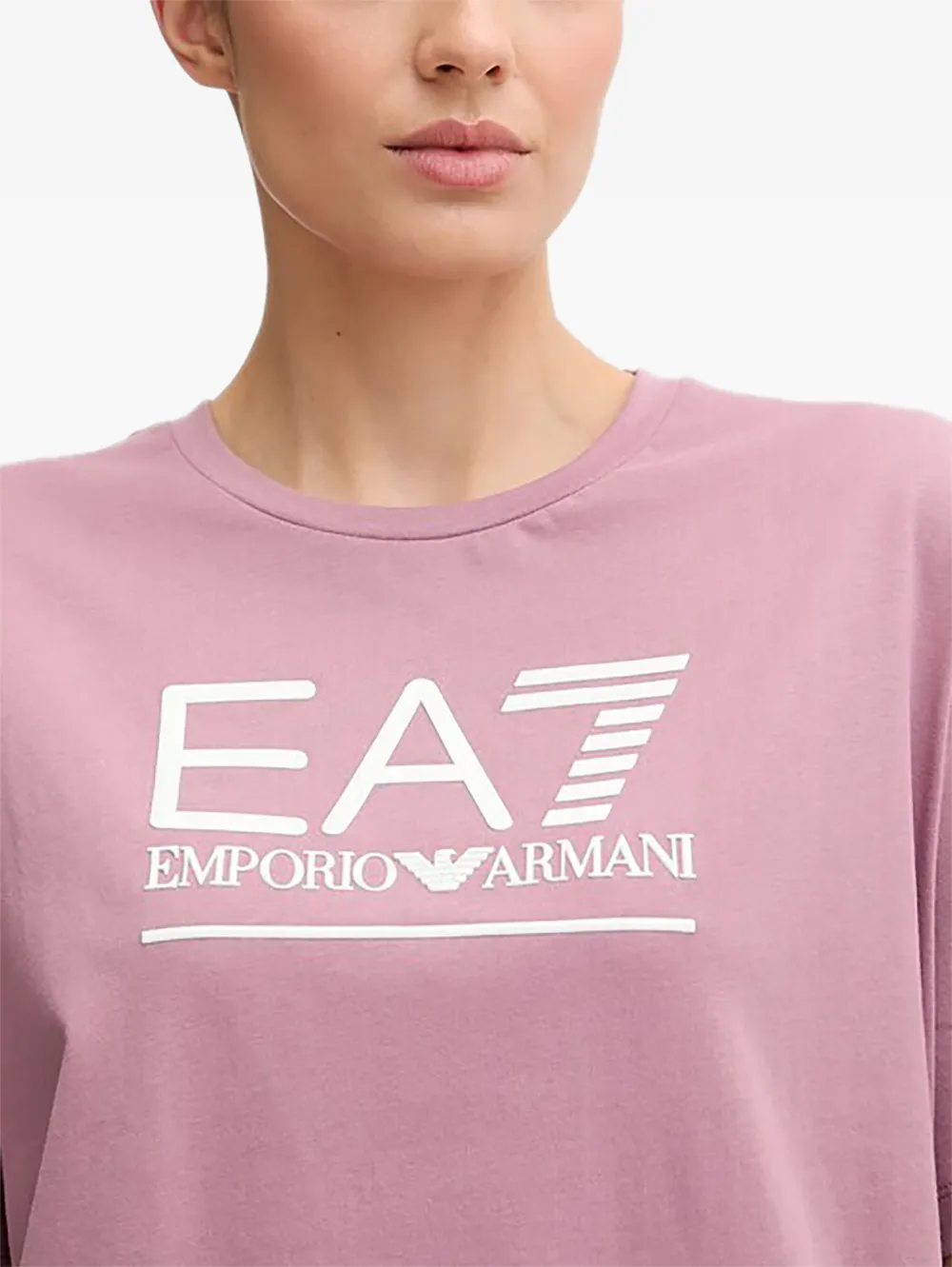 Ea7 Emporio Armani T-shirt met logoprint Roze