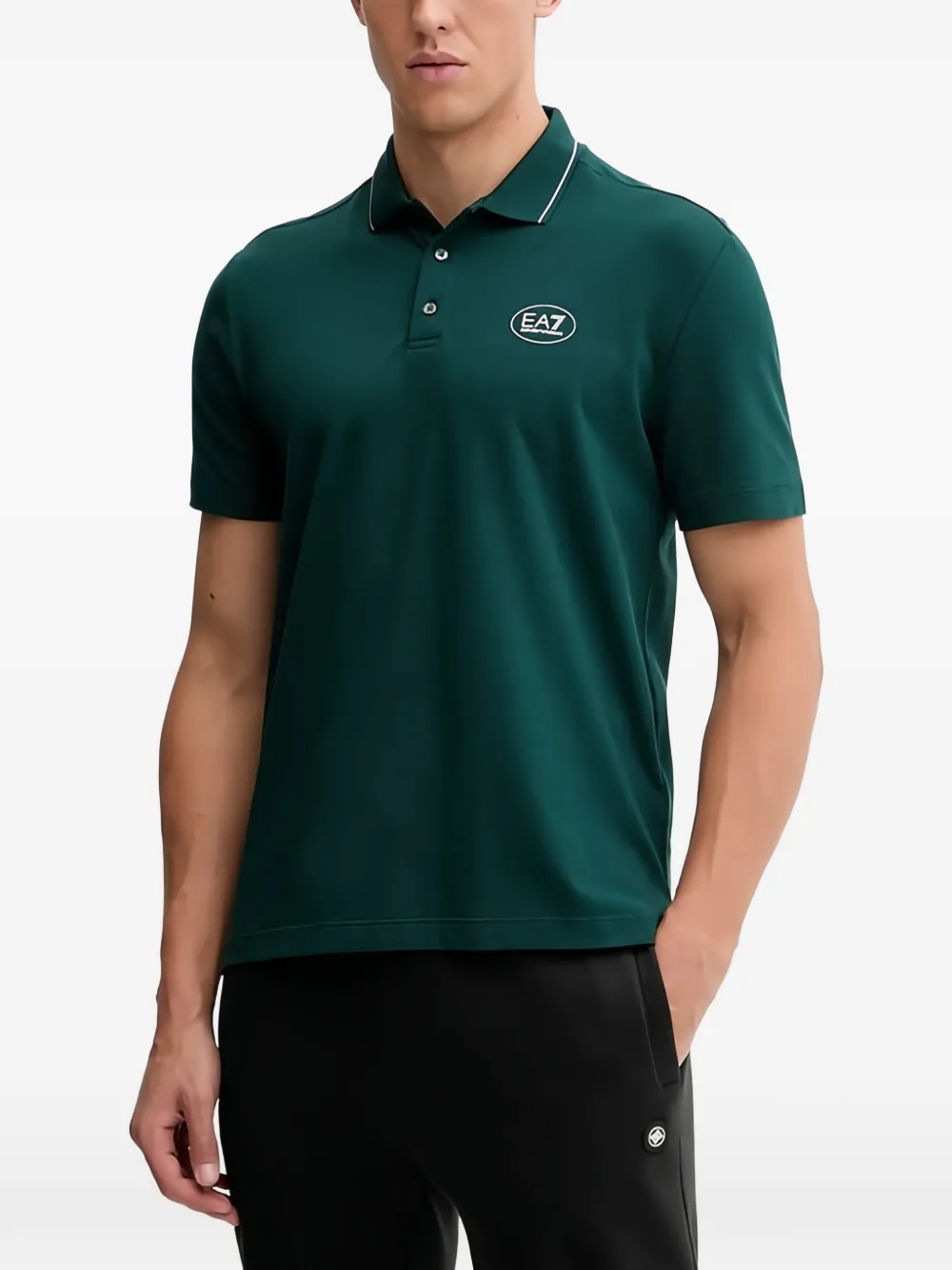 Ea7 Emporio Armani logo-print polo shirt - Verde