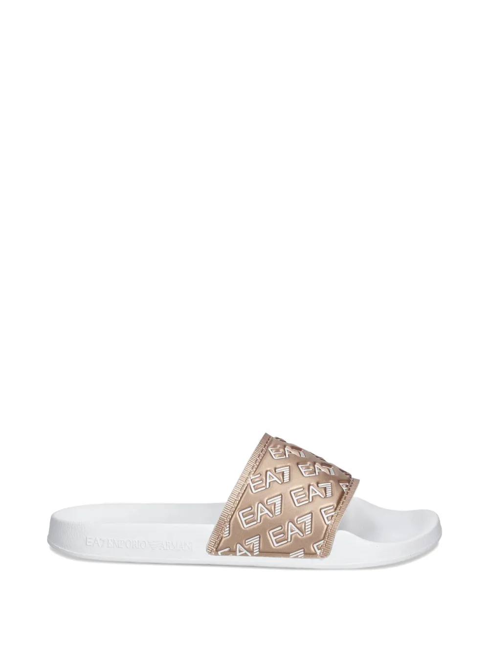 Ea7 Emporio Armani logo-embossed slides - Nude