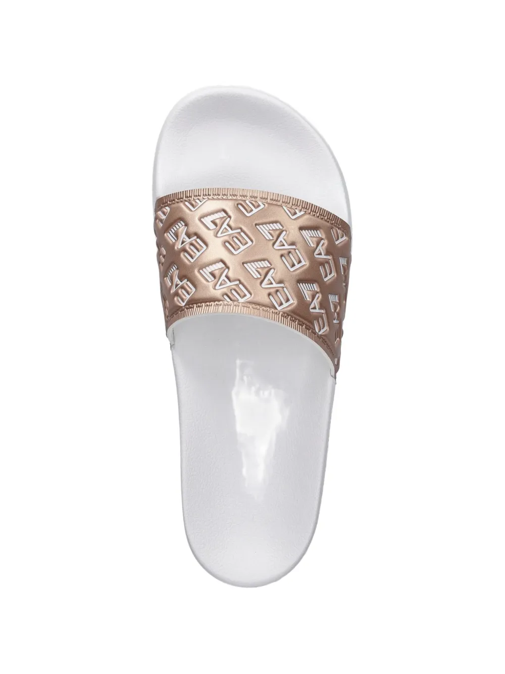 Ea7 Emporio Armani logo-embossed slides Beige
