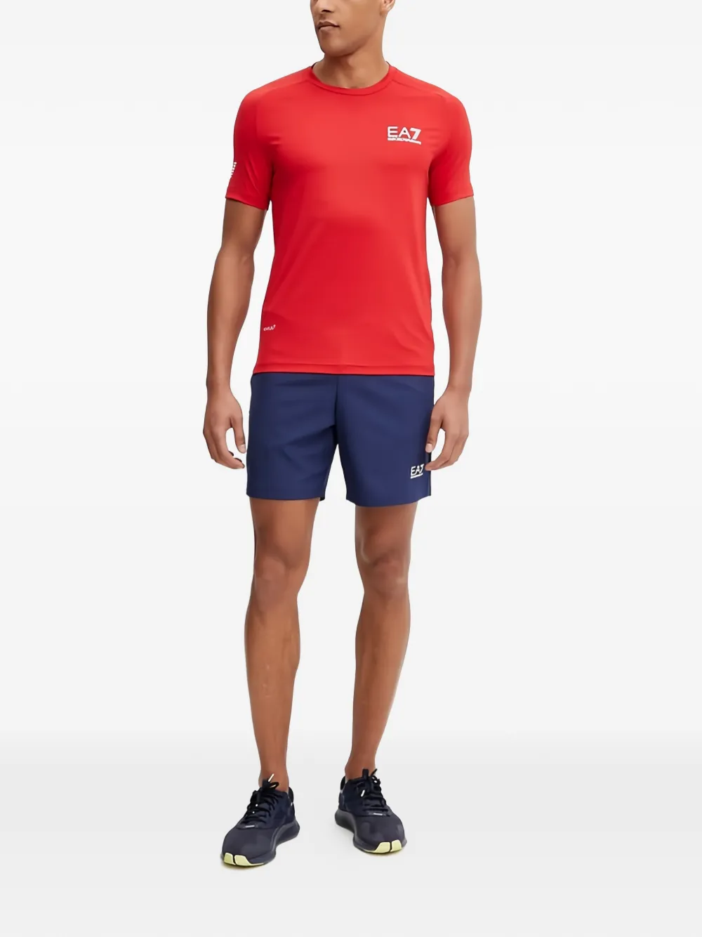Ea7 Emporio Armani T-shirt met logoprint Rood