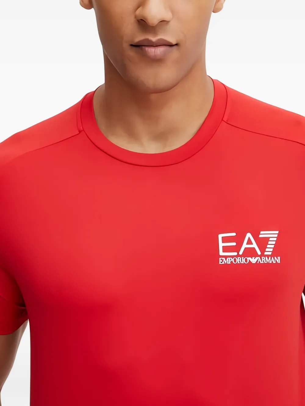 Ea7 Emporio Armani T-shirt met logoprint Rood
