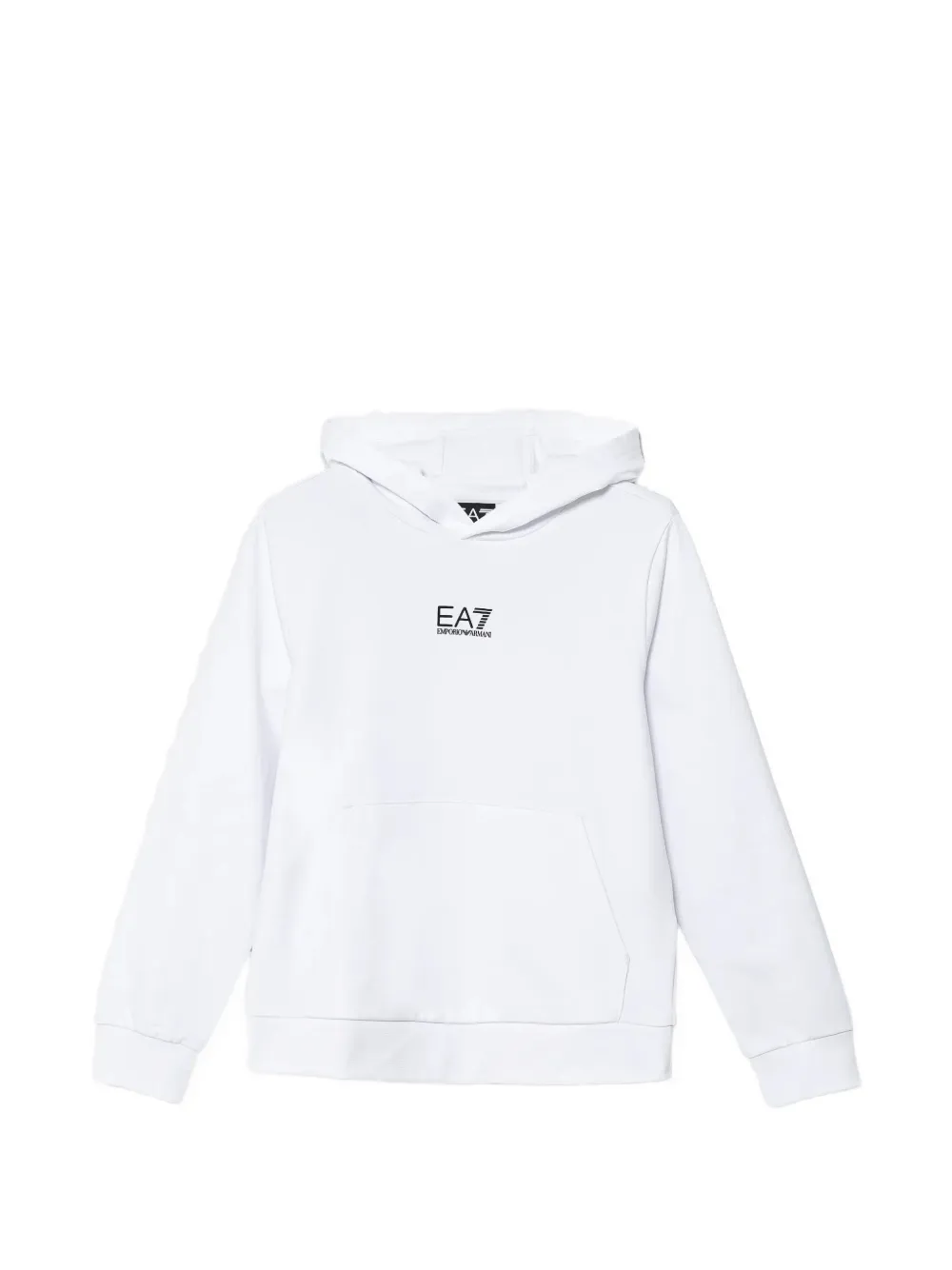 Ea7 Kids' Logo Hooded Sweater In White