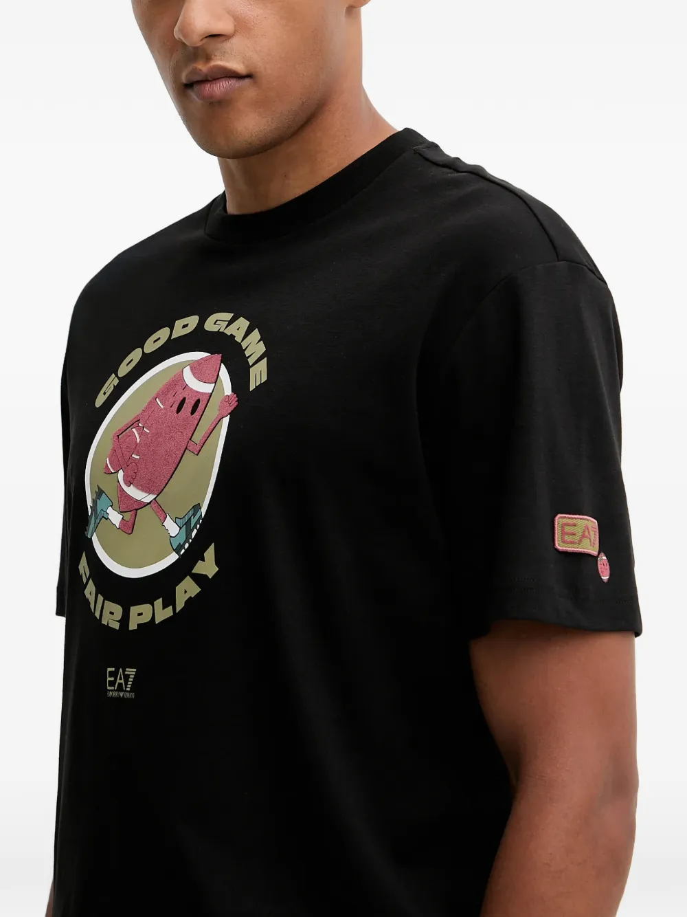Ea7 Emporio Armani T-shirt met grafische print Zwart