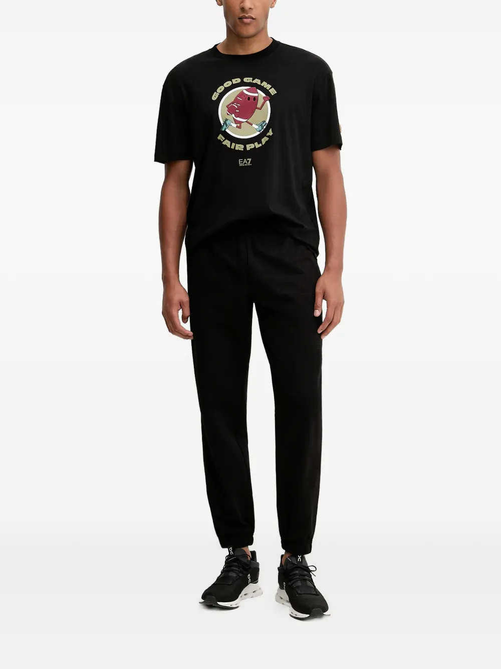 Ea7 Emporio Armani T-shirt met grafische print Zwart