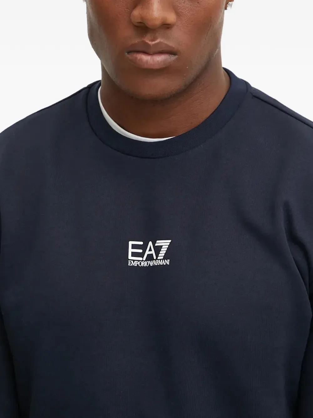 Ea7 Emporio Armani Sweater met logo en ronde hals Blauw
