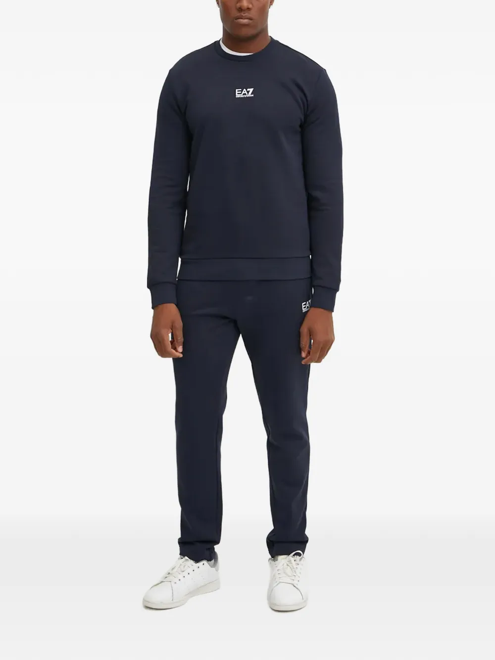Ea7 Emporio Armani Sweater met logo en ronde hals Blauw