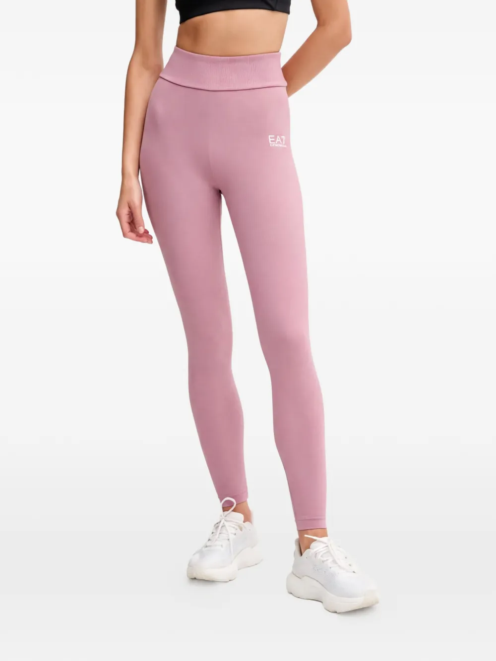 Ea7 Emporio Armani Leggings con stampa logo - Rosa