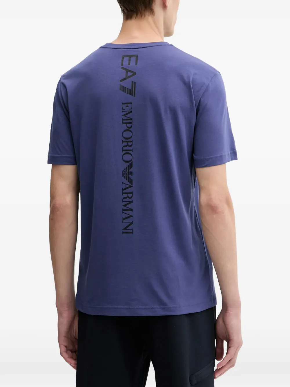 Ea7 Emporio Armani T-shirt met logoprint met ronde hals Paars