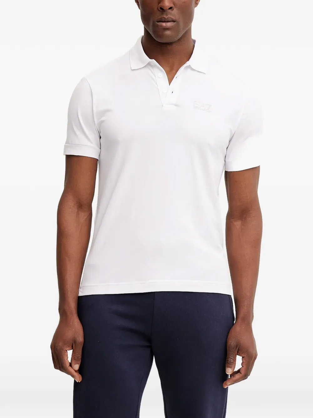 Ea7 Emporio Armani logo-print short-sleeve polo shirt - Weiß