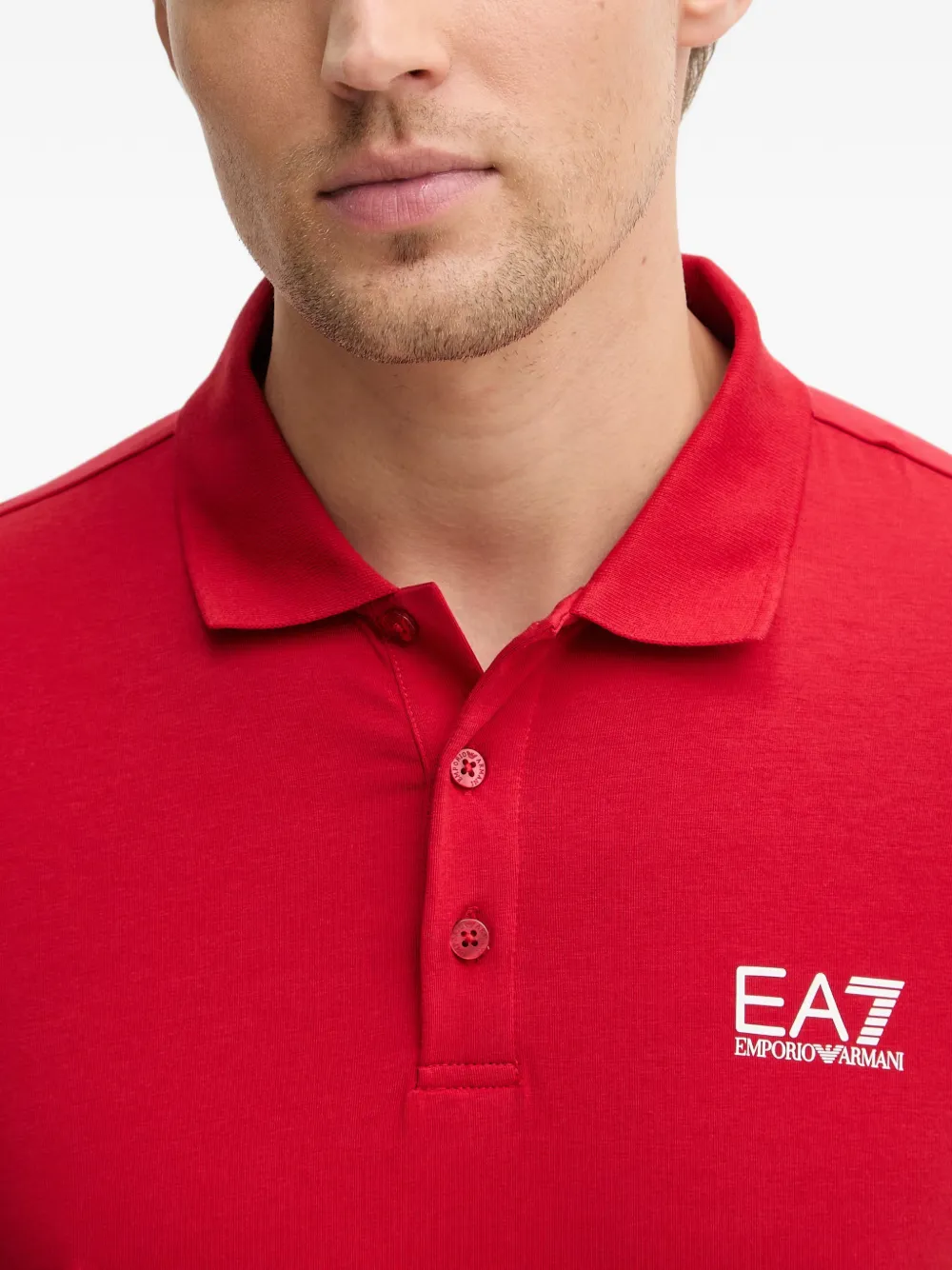 Ea7 Emporio Armani Poloshirt met logo Rood