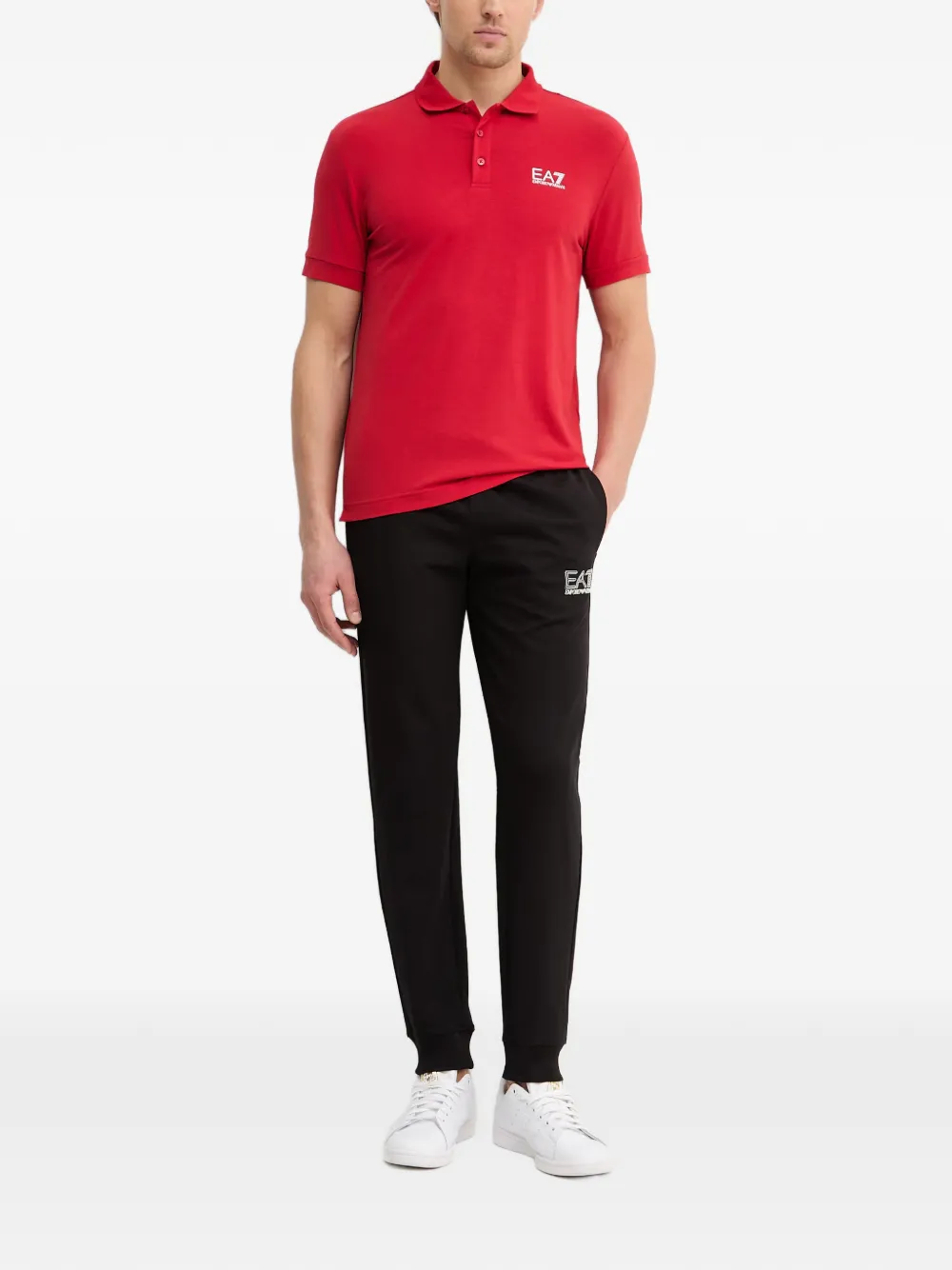 Ea7 Emporio Armani Poloshirt met logo Rood
