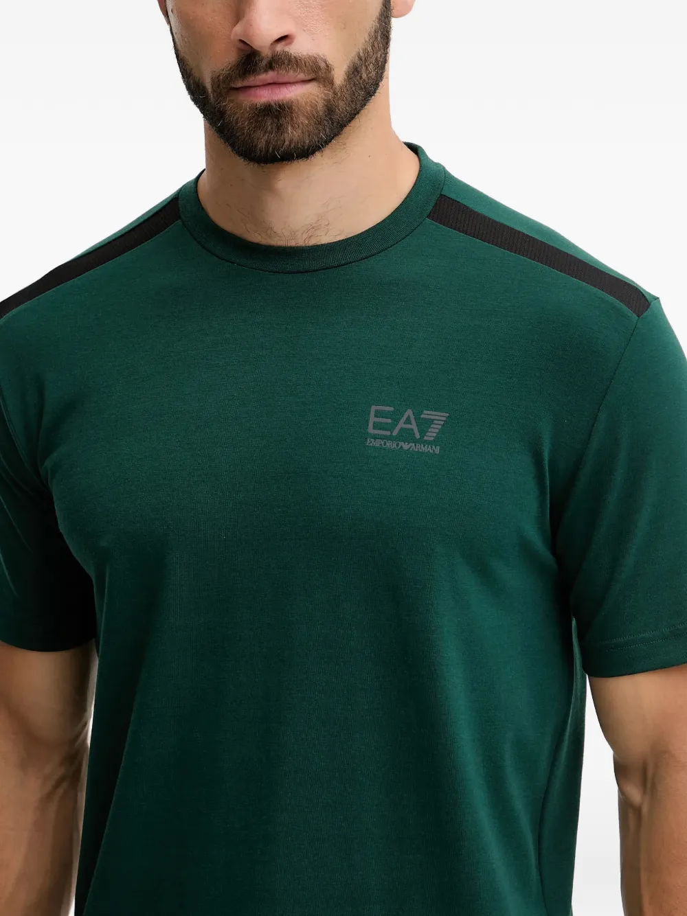 Ea7 Emporio Armani logo-detail T-shirt Groen