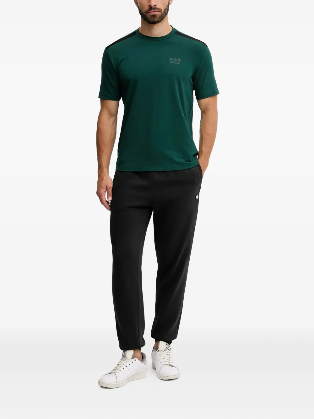 Ea7 Emporio Armani logo-detail T-shirt Groen
