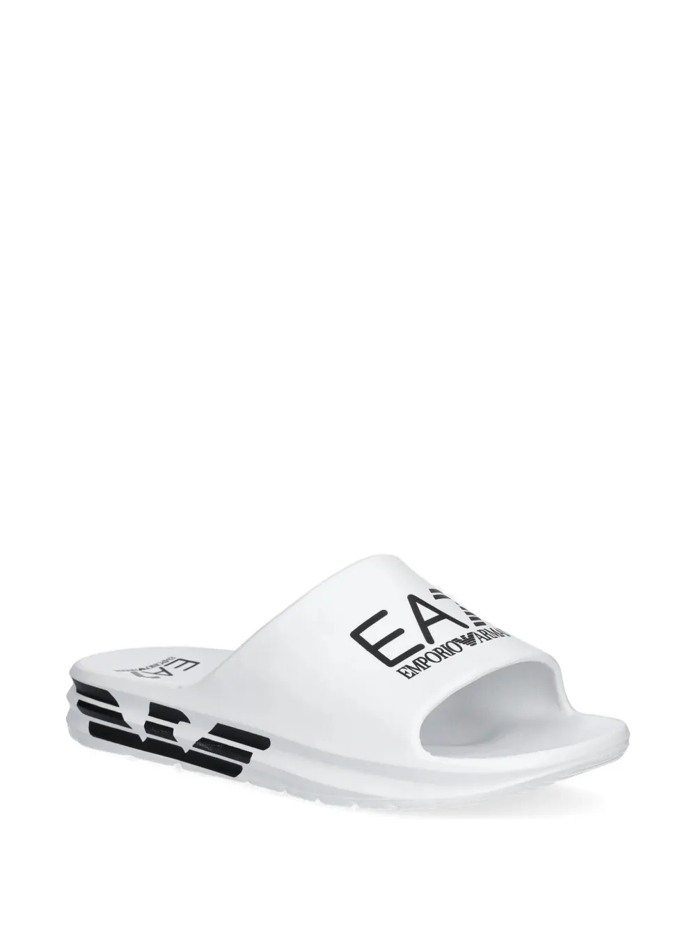 Ea7 Emporio Armani logo-print slides Wit