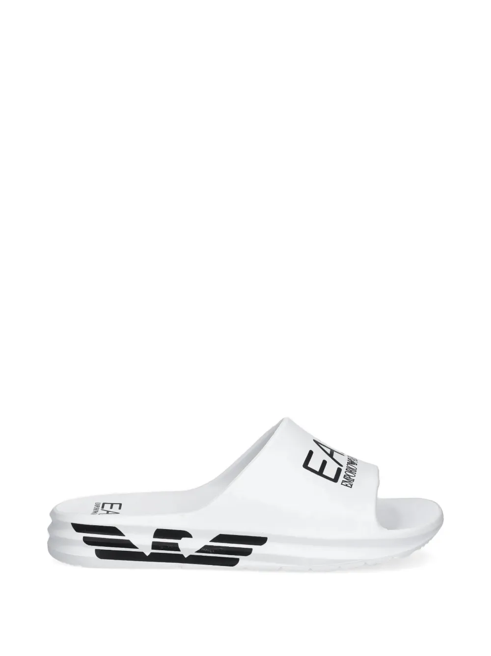 Ea7 Emporio Armani logo-print slides - Weiß