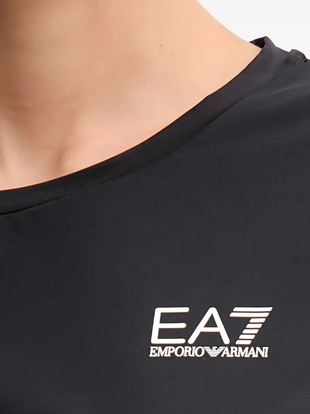Ea7 Emporio Armani T-shirt met logodetail Zwart