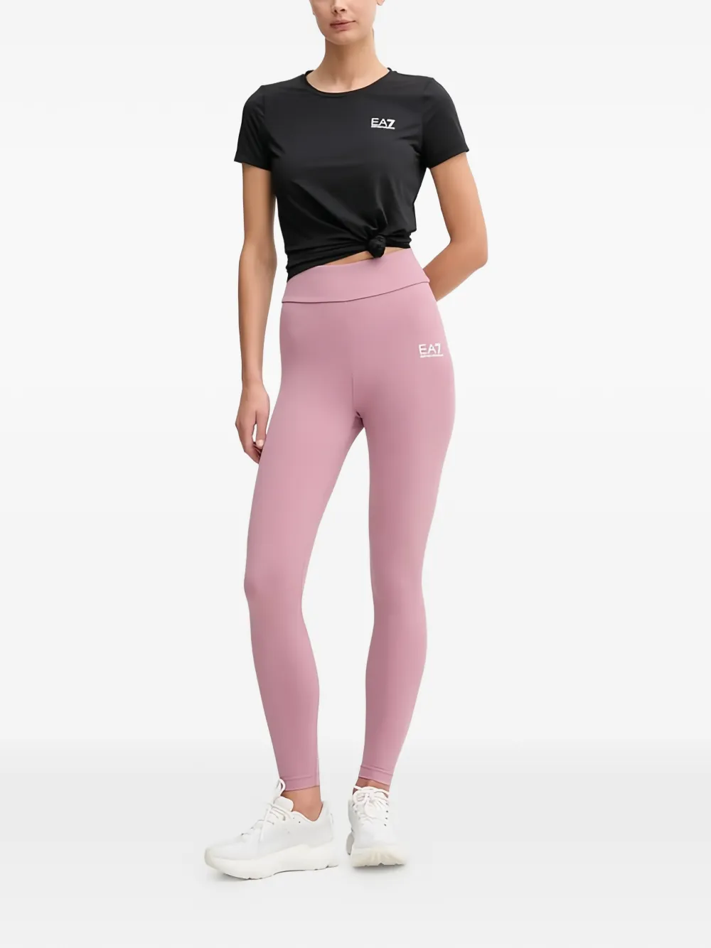 Ea7 Emporio Armani T-shirt met logodetail Zwart