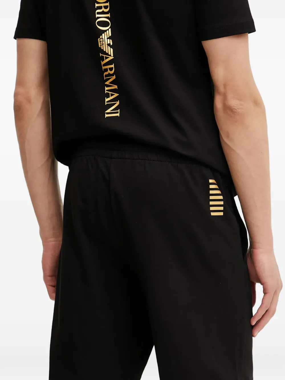Ea7 Emporio Armani logo-print shorts Zwart