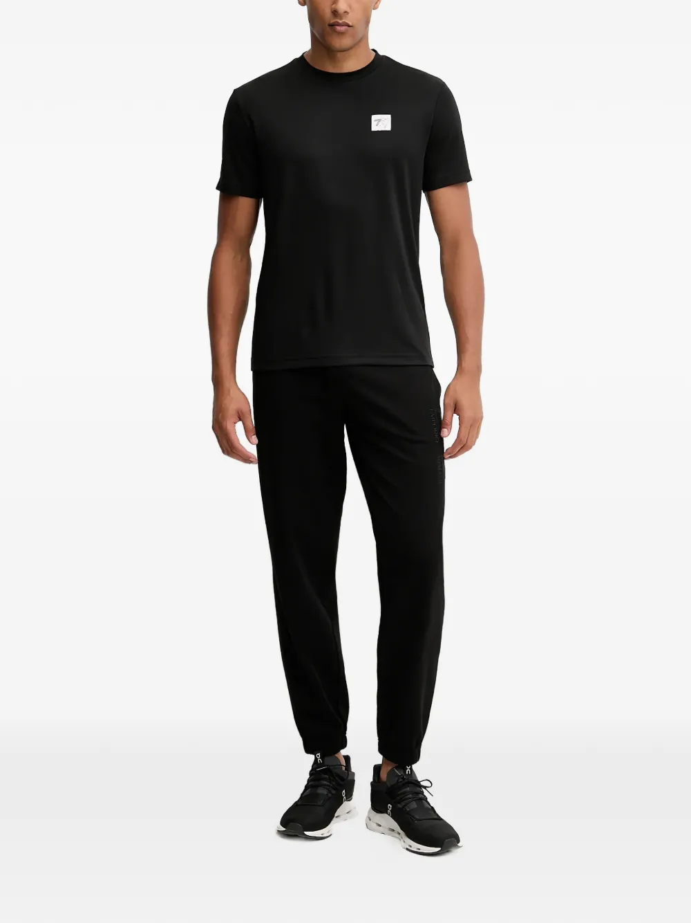 Ea7 Emporio Armani logo-patch T-shirt Zwart