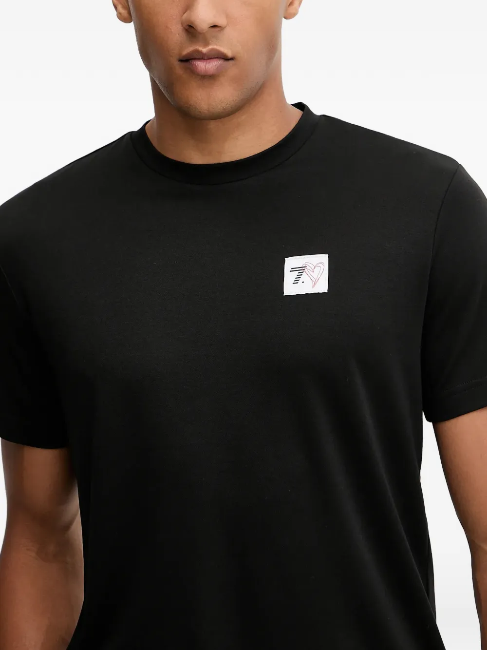 Ea7 Emporio Armani logo-patch T-shirt Zwart