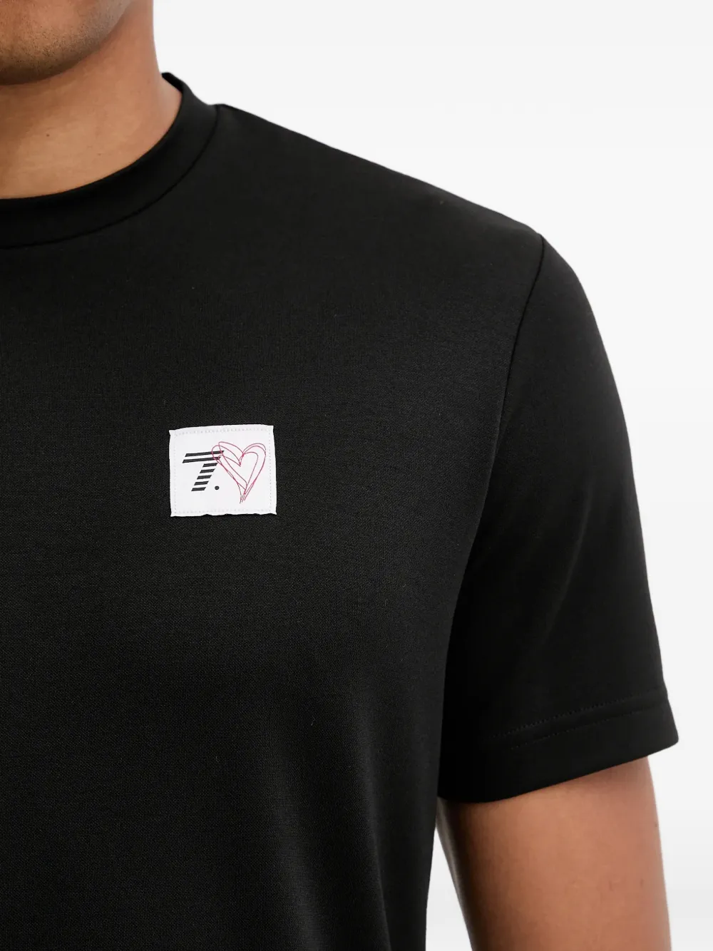 Ea7 Emporio Armani logo-patch T-shirt Zwart