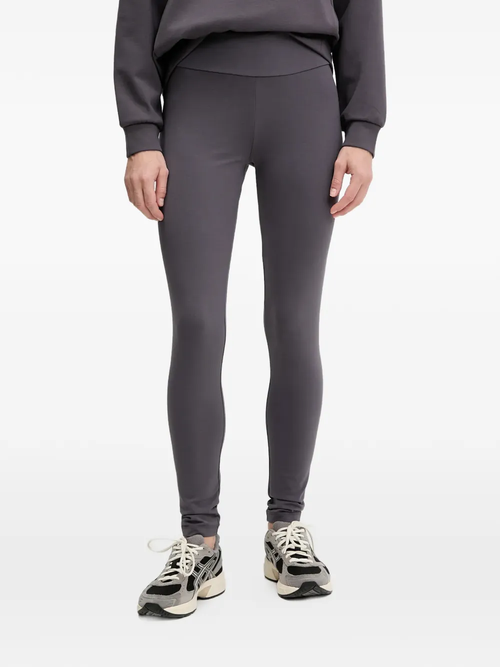 Ea7 Emporio Armani logo-plaque leggings - Grigio