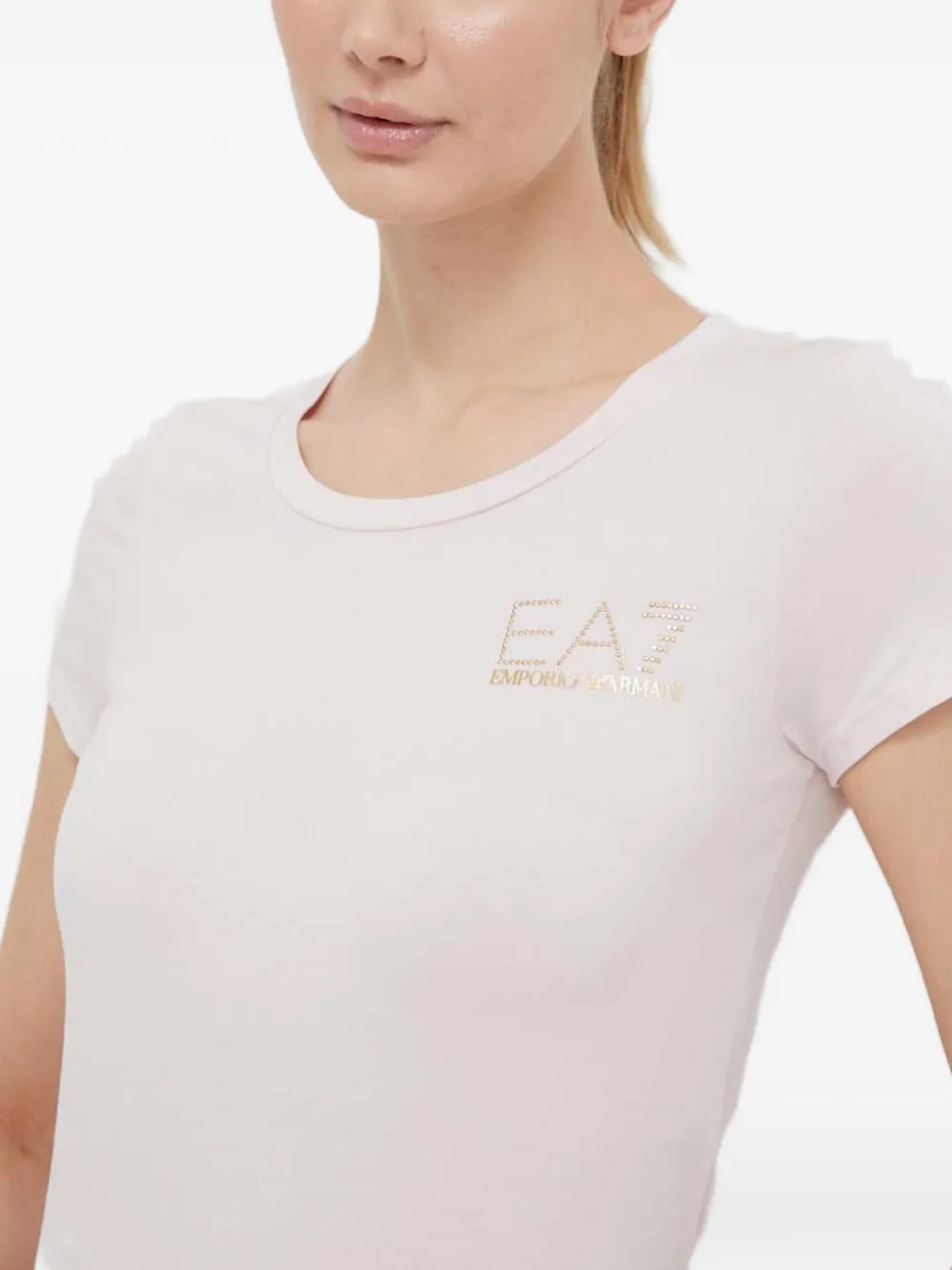 Ea7 Emporio Armani T-shirt met logo Roze
