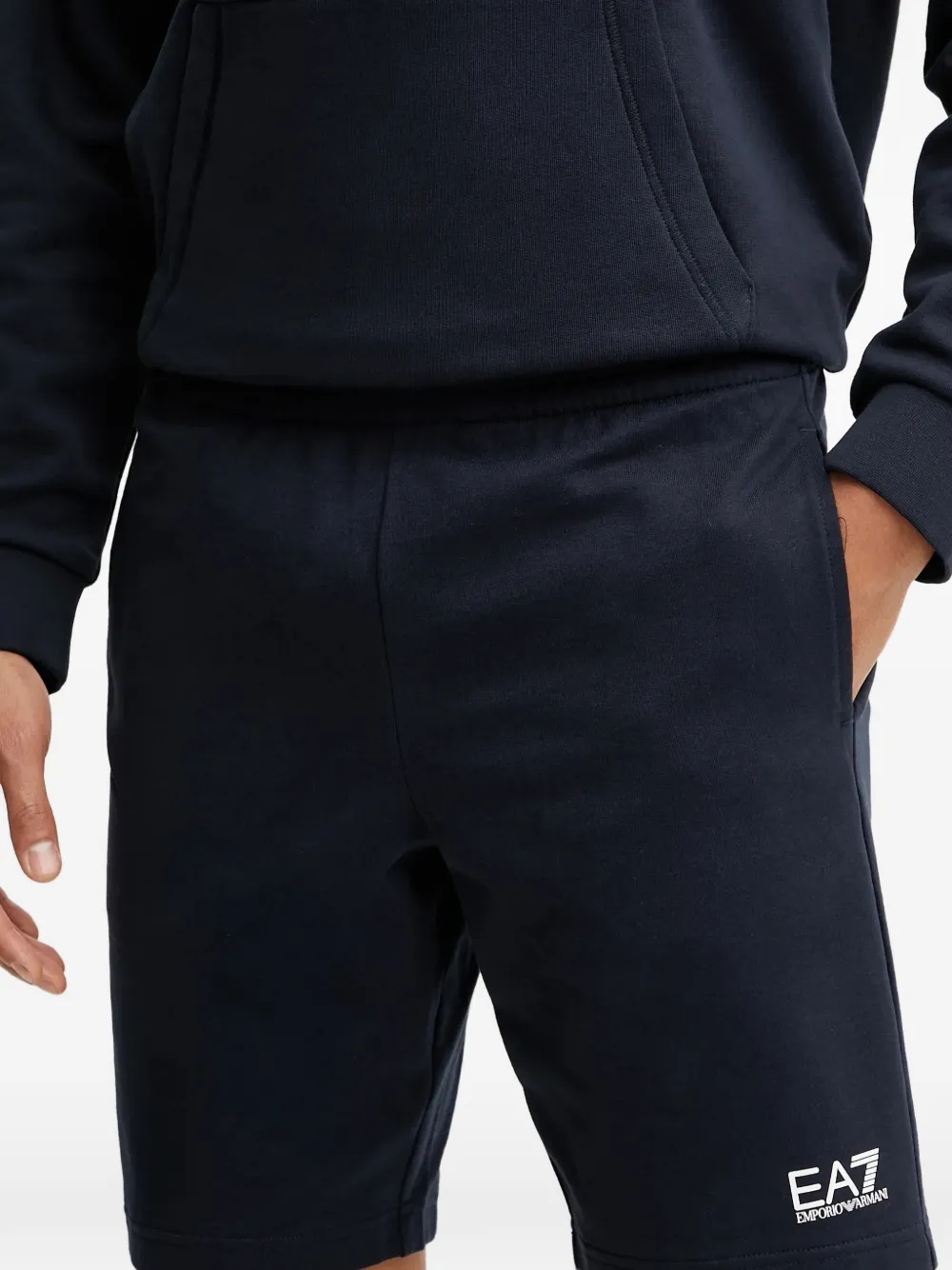 Ea7 Emporio Armani Shorts met logoprint Blauw