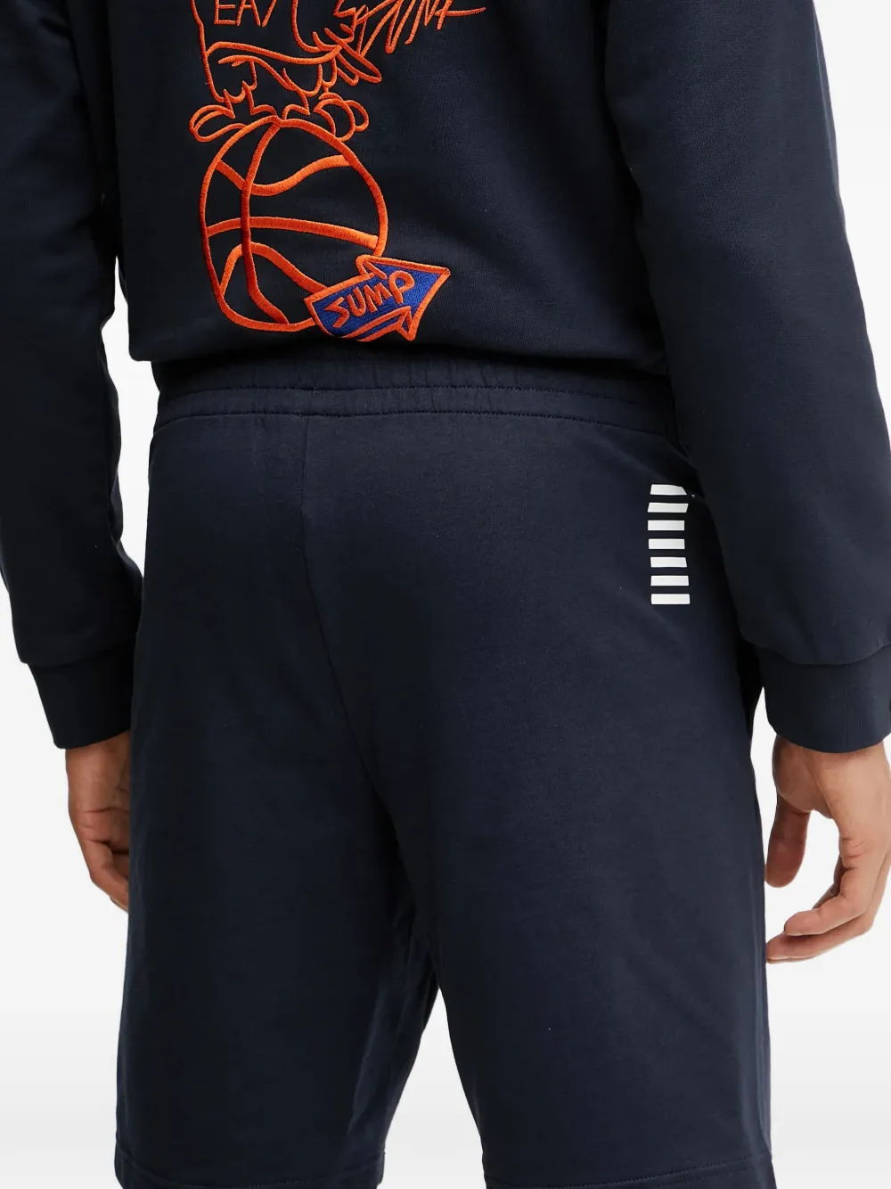 Ea7 Emporio Armani Shorts met logoprint Blauw