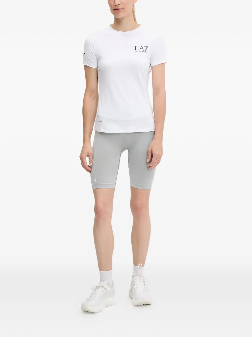 Ea7 Emporio Armani T-shirt met logoprint Wit