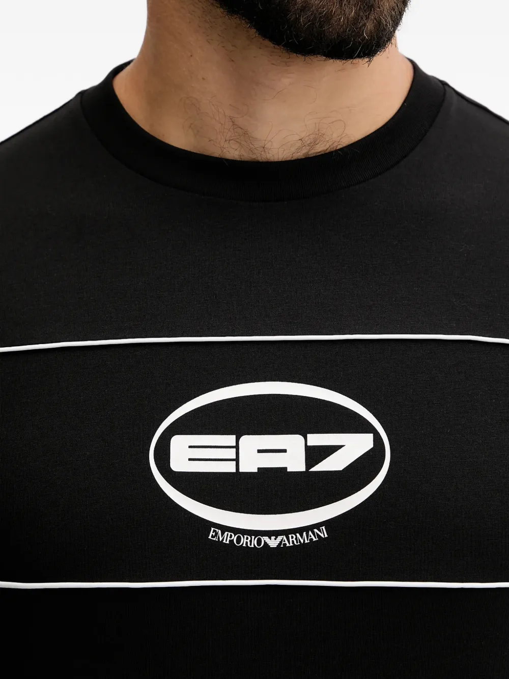 Ea7 Emporio Armani T-shirt met logoprint met ronde hals Zwart