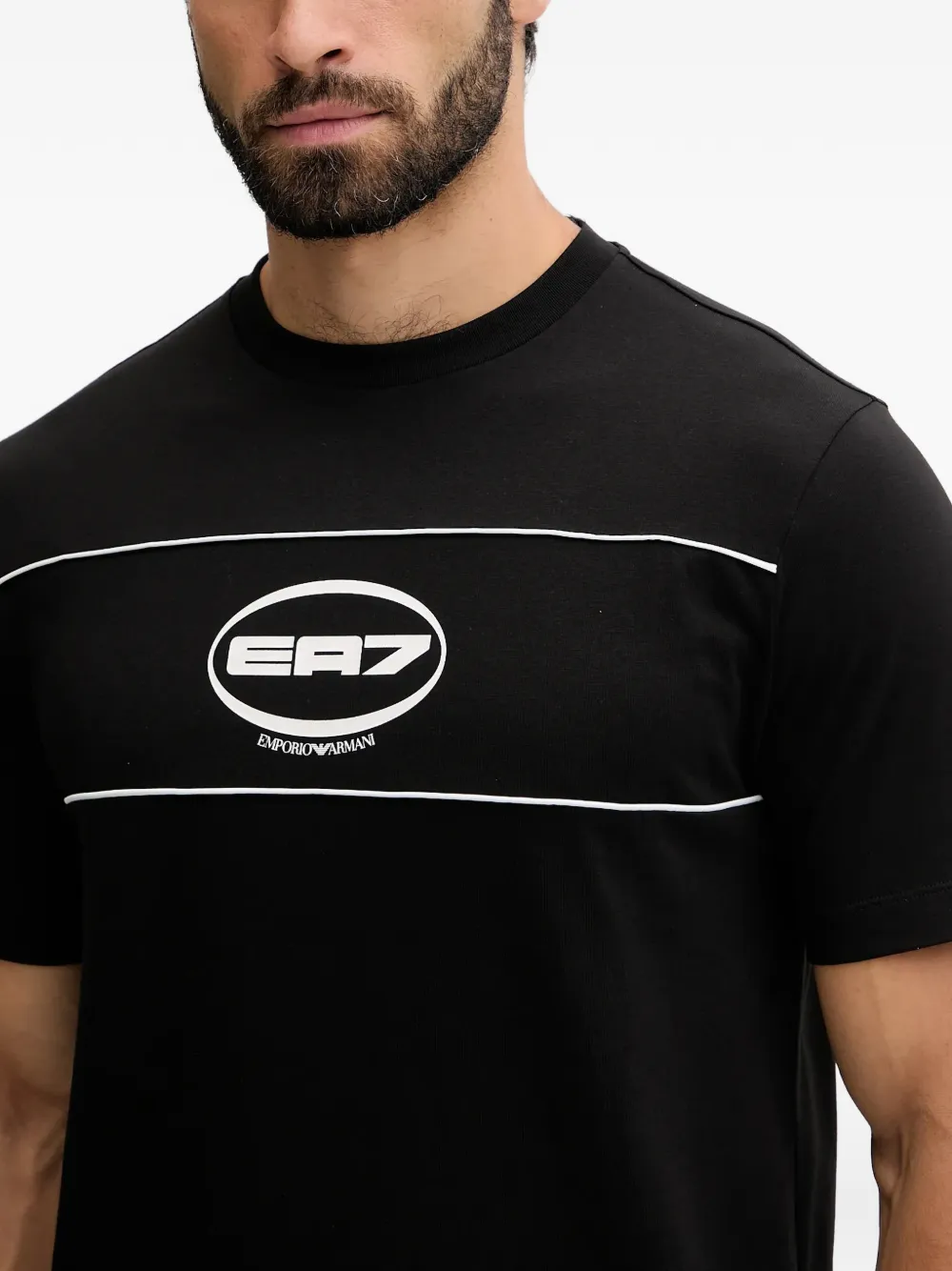 Ea7 Emporio Armani T-shirt met logoprint met ronde hals Zwart