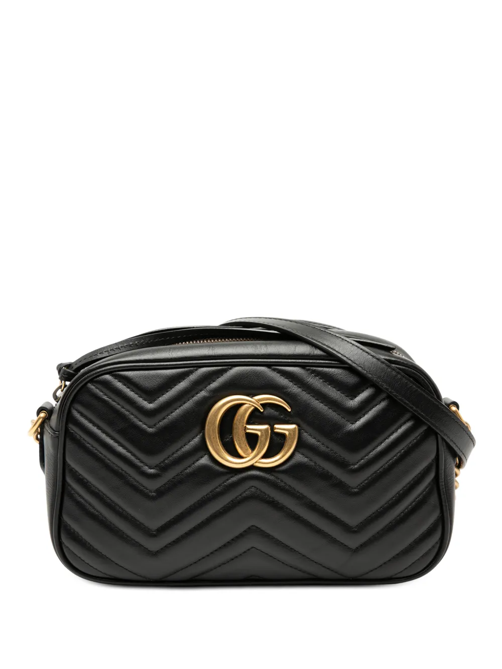 Gucci Pre-Owned 2016-2026 Small GG Marmont Matelasse Leather crossbody bag - Nero