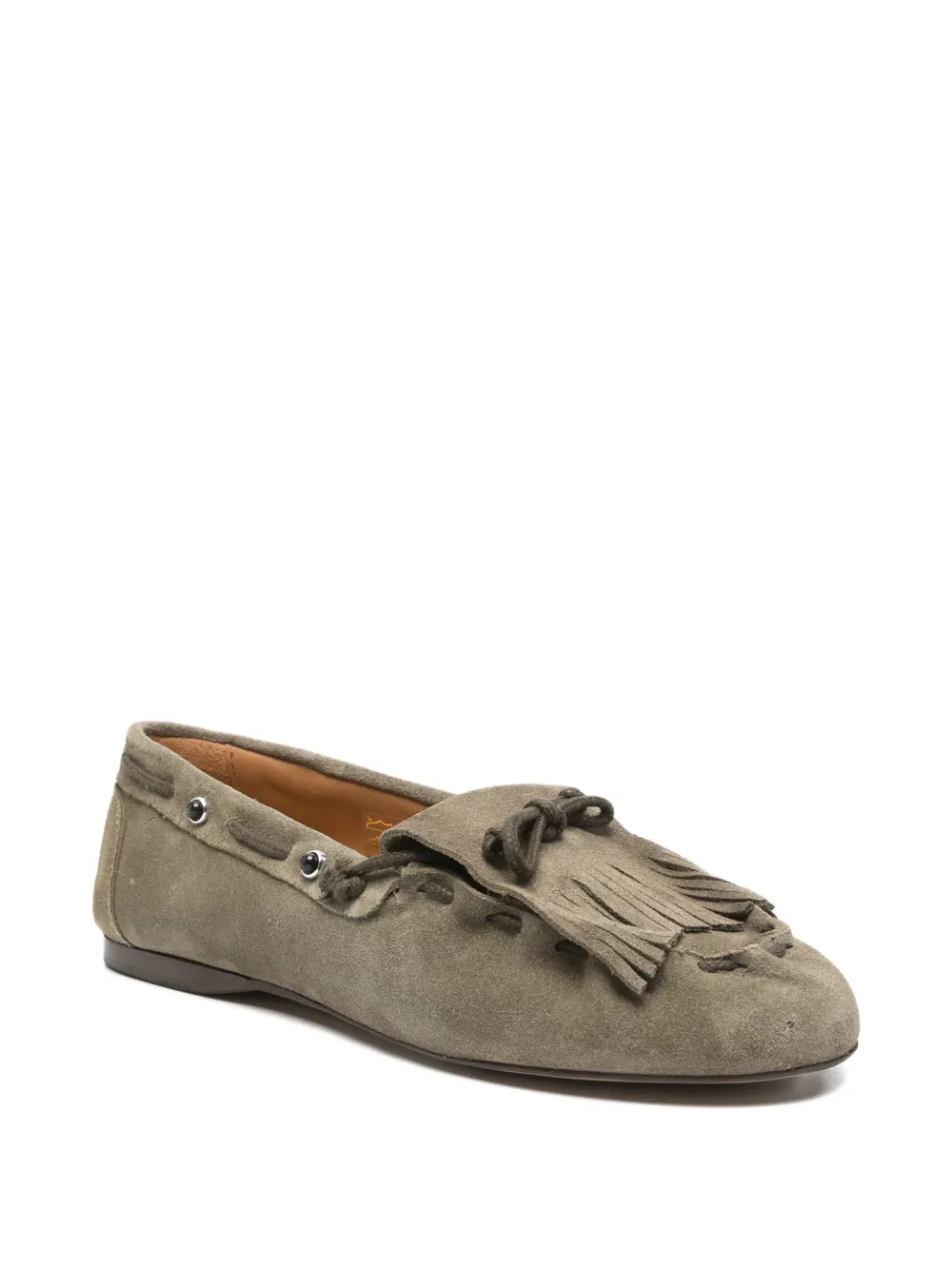 Posa Loafers met franje Groen