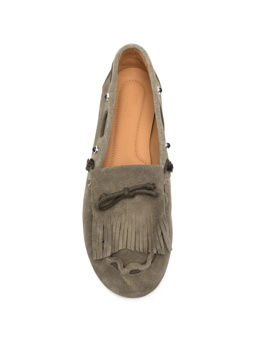 Posa Loafers met franje Groen