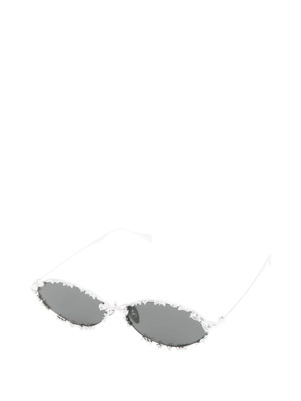  Yvmin Crystal Oval-frame Sunglasses - Silver 