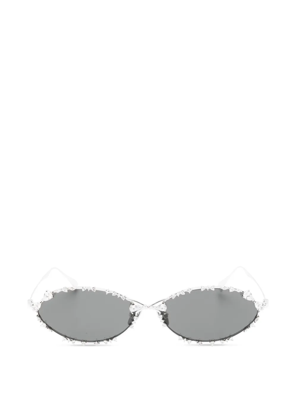 YVMIN crystal oval-frame sunglasses - Argento